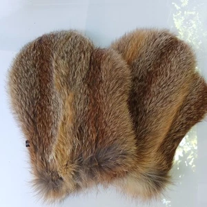 Echtfell Handschuhe Winterhandschuhe Fäustlinge Kuschelweich Natur Rotfuchs - Bild 1 von 6