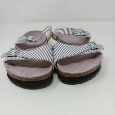 Birkenstock Birki’s 薰衣草和白色条纹凉鞋 38/5 L3 M5 码 — 第 1/4 张图片