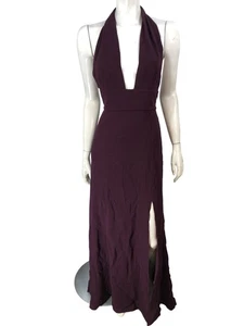 REISS Halterneck Maxi Dress UK6 Women's Plunge Viscose Purple Evening - Picture 1 of 5