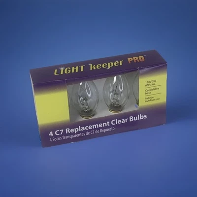 Light Keeper Pro Transparent Clear C7 Replacement Bulbs 120V 5W 60Hz AC  4-Count - Image 1 of 3