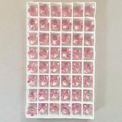 12mm Cristal Swarovski Flor Colgante 6744 Cuentas Lote Rosa Claro 48 Piezas Foto 1 de 2