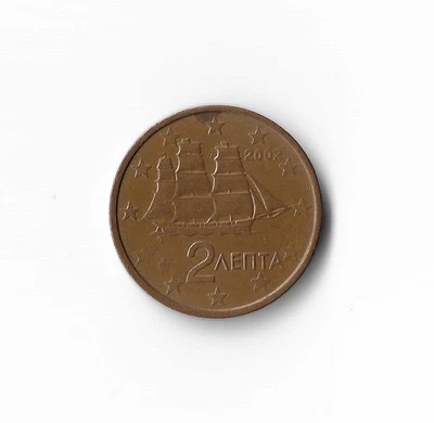 Grecia 2002 - 2 centavos de euro - 686 - acero chapado en cobre - 3 g Foto 1 de 2