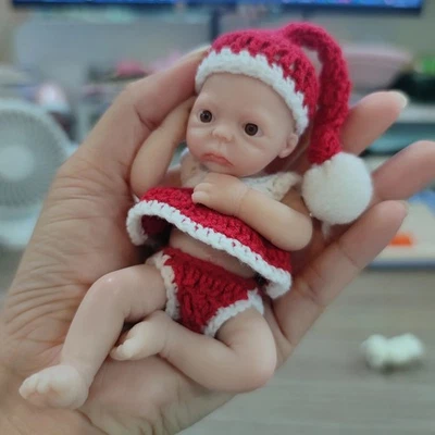 4.5 Inch Miniature Babies Full Silicone Reborn Baby Dolls Xmas Gift - Image 1 of 4