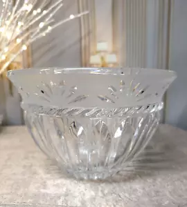 🔥 Cristal D' Arques "Carthage" 24% Lead Crystal Bowl Frosted Rim Made in France - Picture 1 of 3