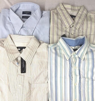 Nuevas camisas informales a rayas con botones de manga larga para hombre -Elige talla/color Foto 1 de 4