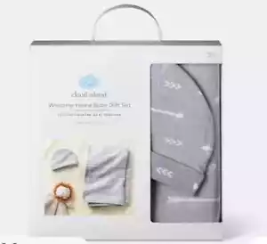 Set coperta e cappello bambino fascia mussola ospedale freccia grigia 2 pezzi - Cloud Island™ - Foto 1 di 2