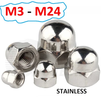Hutmuttern Hutmutter Edelstahl A2 V2A rostfrei Hutmuttern Muttern M3-M24 Mutter - Bild 1 von 4
