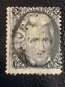 Scott #87 2¢ black Andrew Jackson 1867 E Grill SCV$200 - Picture 1 of 2