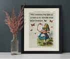 Vintage Book Page Art Print, Alice In Wonderland, Dictionary Wall Art Picture