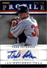 2013 USA Baseball 15U National Team Profile Signatures #10 Todd Peterson/100