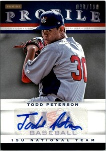 2013 USA Baseball 15U National Team Profile Signatures #10 Todd Peterson/100