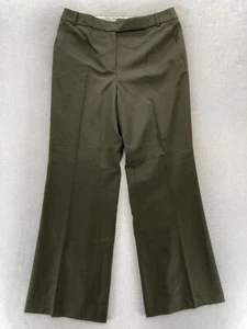 Talbots Heritage Dress Pants Women's 10 Wide Leg Green Wool Stretch Blend NWT - Picture 1 of 14