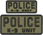 POLICE K-9 UNIT EMBROIDERY PATCH 3x7 and 2x5 inches Hook on back