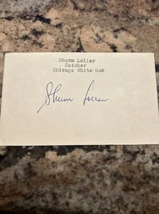 Sherm Lollar Autographed Index Card Chicago White Soxs Catcher Ungraded w case - Picture 1 of 1