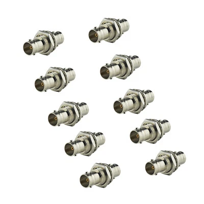 10pcs BNC Female to BNC Female Bulkhead 75 Ohm 3G HD SDI Cable Connector Adapter - Image 1 of 4