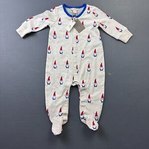 Baby Gap One Peice Bodysuit 6-12M, Organic Cotton Long Sleeve Gnome Print Trim