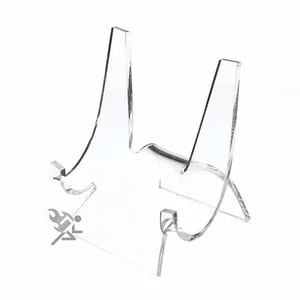 Clear Acrylic Easel Display Stand for 6" to 9" Plates (4" High) Qty: 1 - Picture 1 of 3