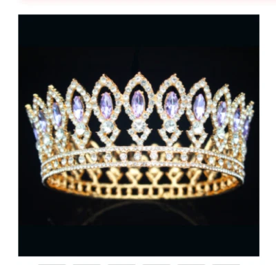 Tiara medieval corona reina disfraz cabeza imperial oro plata tiara real Foto 1 de 4