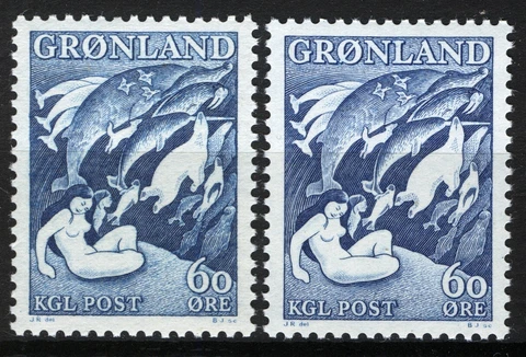 Greenland 1957, Greenlandic Legends I, Both shades MNH, Mi 39a/b cat €15 Cover