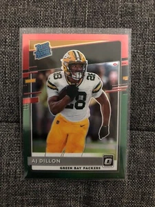 2020 Donruss Aj Dillon RC Rated Rookie Optic Preview Red And Green Prizm Mint sp - Picture 1 of 1
