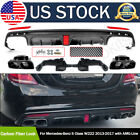 F1 Style Carbon Look Rear Diffuser W/Exhaust For Mercedes S Class W222 2013-2017 Mercedes-Benz s-class