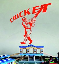 Cricket Batsman Cricketer Art Sport Decorative Vinyl Wall Sticker Decal