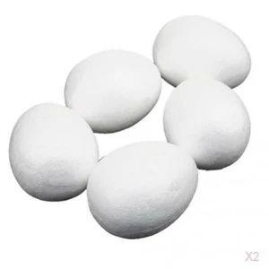 10x White 10cm Wedding Decor Modelling Craft Solid Polystyrene Foam Egg Crafts; - Picture 1 of 5
