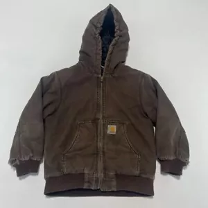Boys carhartt size small brown jacket - Picture 1 of 3