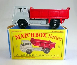 Matchbox RW 03B Bedford Tipper grau/h'roter Kipper schwarze Räder perfekt D Box - Picture 1 of 12
