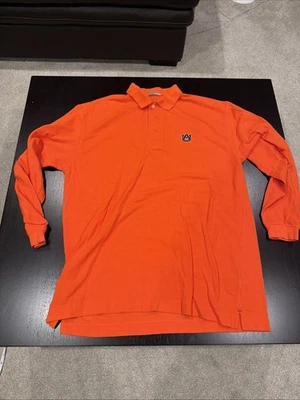 Cutter & Buck Men's Auburn Tigers Long Sleeve Polo Shirt Large Orange - Image 1 of 4