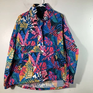 Womens Lauren James Floral Rain Jacket Hi Low Hem L NWT - Picture 1 of 12