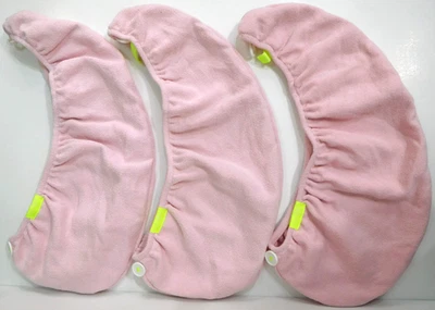 (new) ~ 3 x AQUIS HAIR WRAP TURBAN ~ KIDS size ~ pink girl towel microfiber lot - Image 1 of 4