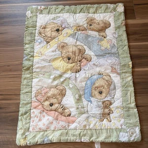 Vintage Boyds Bears Sleeping Teddy Bears Baby Quilt Comforter For Crib - Picture 1 of 8