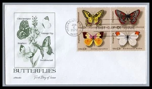 US FDC # 1712-1715 13c Butterflies Artmaster Block S.Cancel 1977, 9E967 - Picture 1 of 1