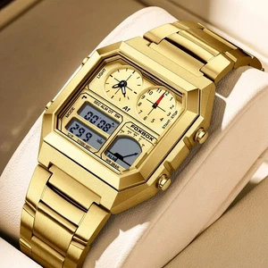 LIGE Men Watch Digital Analog Alarm 3ATN Waterproof Sport Army Wristwatch Gift - Picture 1 of 8