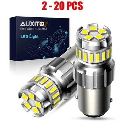 AUXITO LED Reverso 1156 Juego de Luces Respaldo 6500K Bombilla de Estacionamiento DRL Lámpara Blanca 2-20X Foto 1 de 4