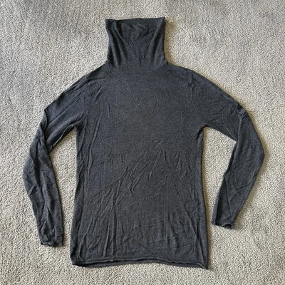 Joan Vass Studio Top Cuello Alto Mujer Grande Gris Manga Larga Pullover Acogedor Foto 1 de 4