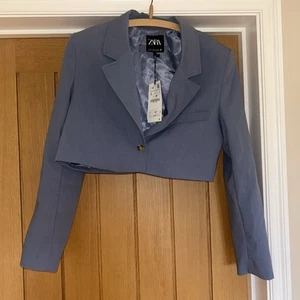 Zara Blue Short Long Sleeve Women’s Jacket BNWT Cost £49.99 - Picture 1 of 6