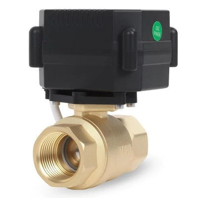 1/2" Brass Motorized Ball Valve - Electric Water Valve 2 Wire Auto Return,9-2... - Image 1 of 4