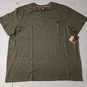 Wrangler Workwear Henley Hemd Herren 2XL (50-52) Deep Green Relaxed Fit Tasche - Bild 1 von 6