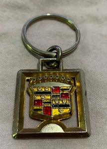 VTG GM Cadillac Key Chain Crest Emblem Enamel and metal - Dreisbach Cadillac - Picture 1 of 2