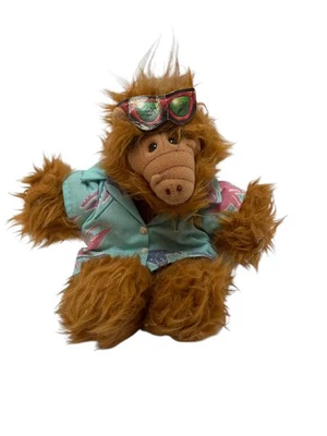 Vintage 1988 ALF Alien Plush Hand Puppet 11" Hawaiian Shirt TV Toy Preowned - Image 1 of 4