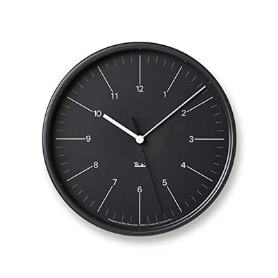 Lemnos Wall Clock Riki Steel Clock Analog Black WR17-10 BK Lemnos Black - Image 1 of 4