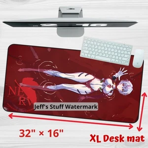 Waifu Rei Desk Mat Hentai Anime Evangelion Manga Large Game Keyboard Mouse Pad - Picture 1 of 9