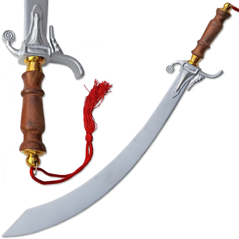 BELLY DANCE BALANCED SICMITAR Silver Finish w/ Natural Wood Hand - Image 1 of 2