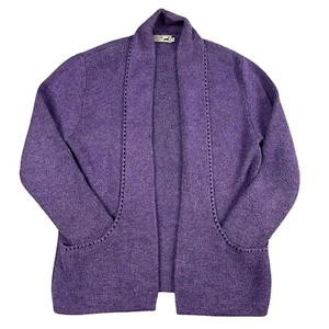 Cárdigan Suéter Púrpura Frente Abierto Colección Alpaca Peruvian Link Talla OS - Imagen 1 de 4
