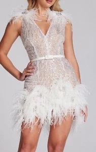 Nadine Merabi white-silver/ wedding Mila dress size UK 6-8 - Picture 1 of 9