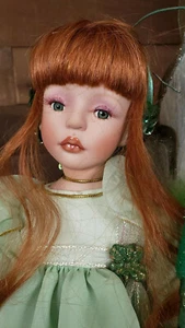 Rare Vintage Porcelain Fairy doll. St. Patricks Day. Wings, Seat and Magic Wand. - Picture 1 of 11