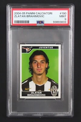 Zlatan Ibrahimovic PSA 9 Rookie Sticker Panini Calciatori 2004 2005 190 Juventus - Image 1 of 2