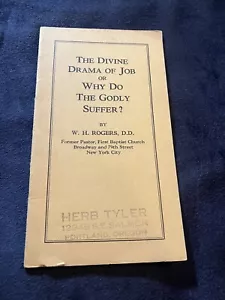 THE DIVINE DRAMA OF JOB / WHY DO THE GODLY SUFFER? 1960s Vintage Christian Lit - Foto 1 di 9